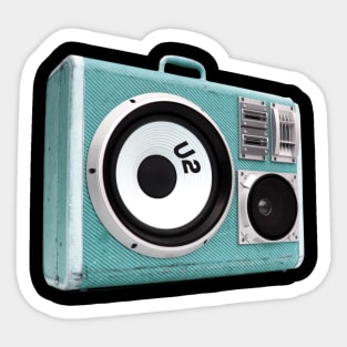 a radio with u2 sticker Sticker